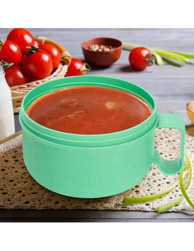 Tazón de Ramen Ronanemon 850 ML con Tapa y Asa Verde
