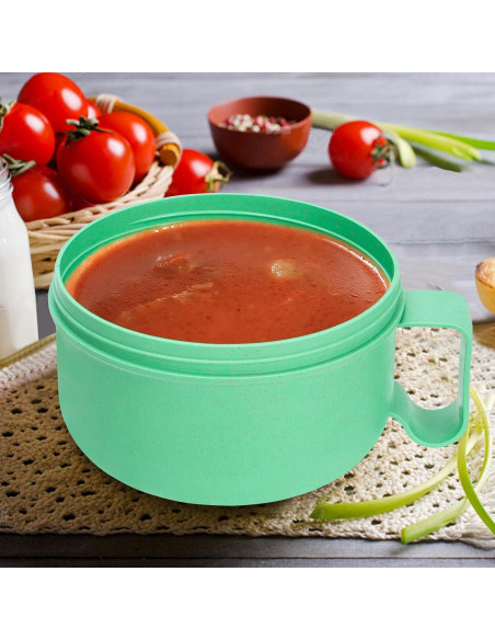 Tazón de Ramen Ronanemon 850 ML con Tapa y Asa Verde