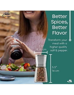 Juego de Molinillos de Sal y Pimienta Modetro 8 oz Ajustable 2