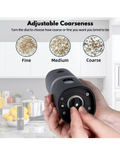 Molino de Pimienta Eléctrico JUSJUBR con Luz LED 18 cm 2