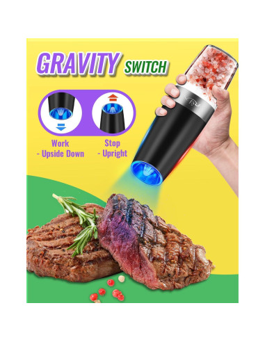 Molinillos Eléctricos de Sal y Pimienta Rongyuxuan Automáticos