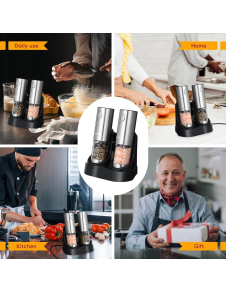 Juego de Molinillos Eléctricos HZTzone Acero Inoxidable 95ml