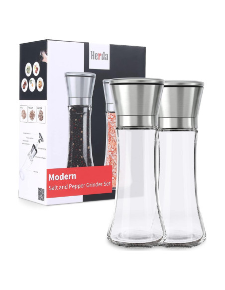 Molino de Sal y Pimienta Herda Acero Inoxidable 2 Piezas