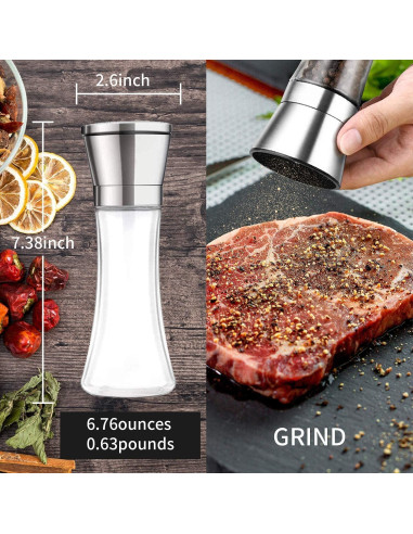 Molino de Sal y Pimienta Herda Acero Inoxidable 2 Piezas