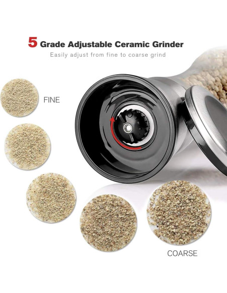 Molino de Sal y Pimienta Bonris Acero Inoxidable 5 Niveles