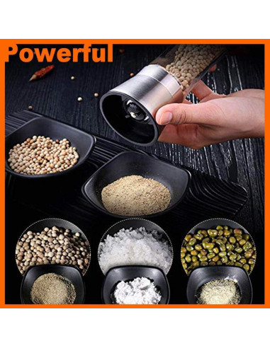 Molino de Sal y Pimienta Yugefom Grande Vidrio Acero Inoxidable