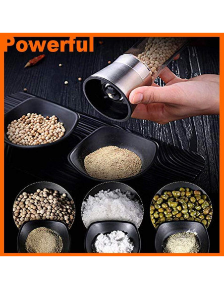 Molino de Sal y Pimienta Yugefom Grande Vidrio Acero Inoxidable
