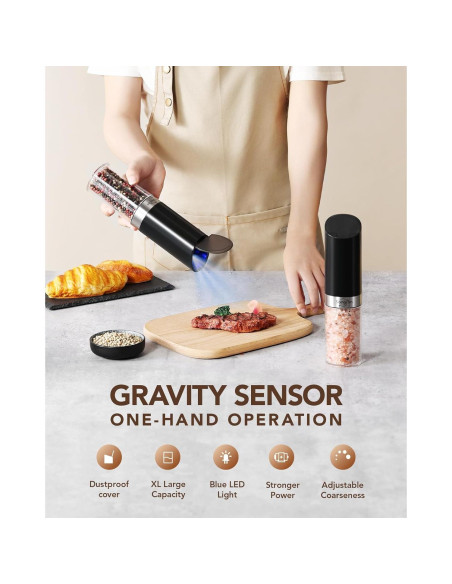 Molinillos Eléctricos de Sal y Pimienta Sangcon XL Automáticos