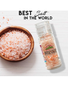 Juego de Molinillos de Sal Rosa y Pimienta Negra Himalayan Chef - Vidrio 150 g 2