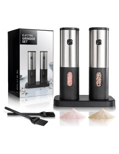 Juego de Molinillos de Sal y Pimienta Eléctricos BeEcone 2 Piezas