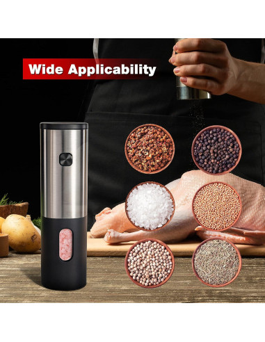 Juego de Molinillos de Sal y Pimienta Eléctricos BeEcone 2 Piezas