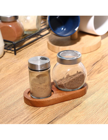 Bandeja de Madera para Molinillos de Sal y Pimienta FdcLixuvol