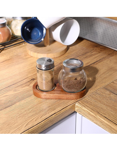 Bandeja de Madera para Molinillos de Sal y Pimienta FdcLixuvol