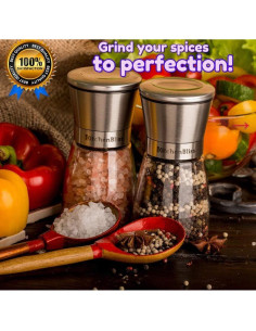 Juego de Molinillos de Sal y Pimienta KitchenBliss 0.45 kg 2