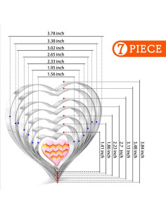 Juego de Cortadores de Galletas Corazón KELOFKO - 7 Piezas 2