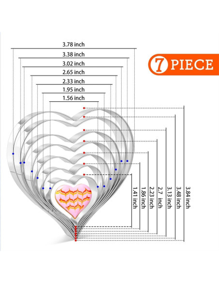 Juego de Cortadores de Galletas Corazón KELOFKO - 7 Piezas