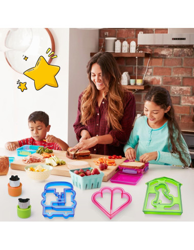 Juego de Cortadores de Sándwich IELEK para Niños - 10 Formas