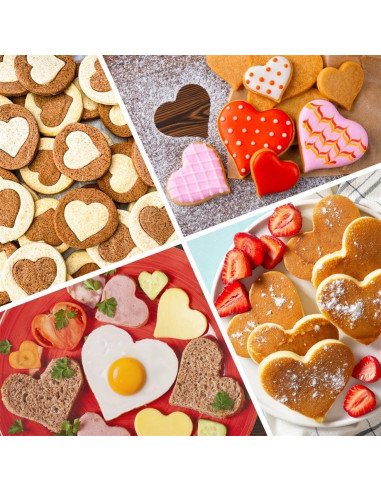 Juego de Cortadores de Galletas Corazón KELOFKO - 7 Piezas