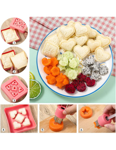 Juego de 9 Cortadores de Sándwich y Frutas Mimorou