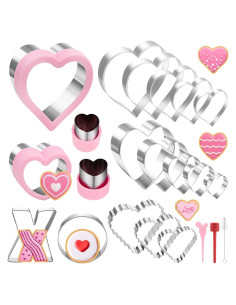 Juego de Cortadores de Galletas Corazón 19 Pcs Lezmarket