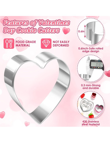 Juego de Cortadores de Galletas Corazón 19 Pcs Lezmarket