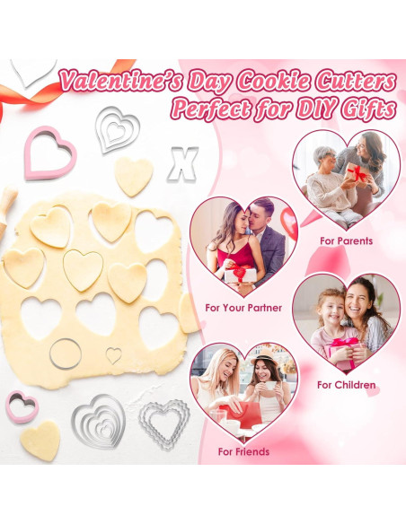 Juego de Cortadores de Galletas Corazón 19 Pcs Lezmarket