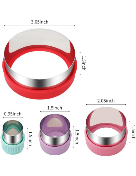 Juego de Cortadores de Galletas Redondos ALLTOP - 4 Tamaños
