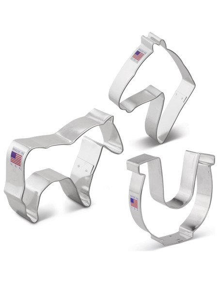 Juego de Cortadores de Galletas Caballo Ann Clark 3 Piezas