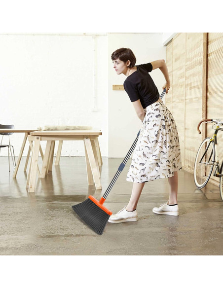Escoba y Recogedor Autolimpiante Kelamayi 130 cm Gris Naranja