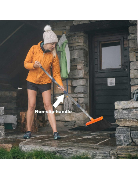 Escoba y Recogedor Autolimpiante Kelamayi 130 cm Gris Naranja