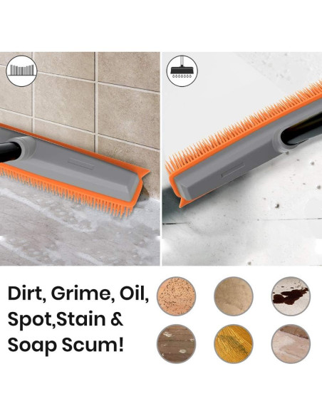 Escoba de goma TreeLen extensible para limpieza de alfombras