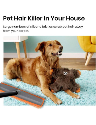 Escoba de goma TreeLen extensible para limpieza de alfombras