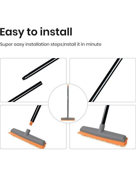 Escoba de goma TreeLen extensible para limpieza de alfombras
