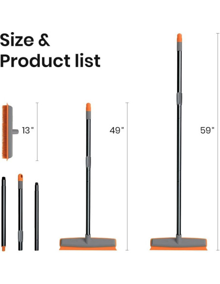 Escoba de goma TreeLen extensible para limpieza de alfombras