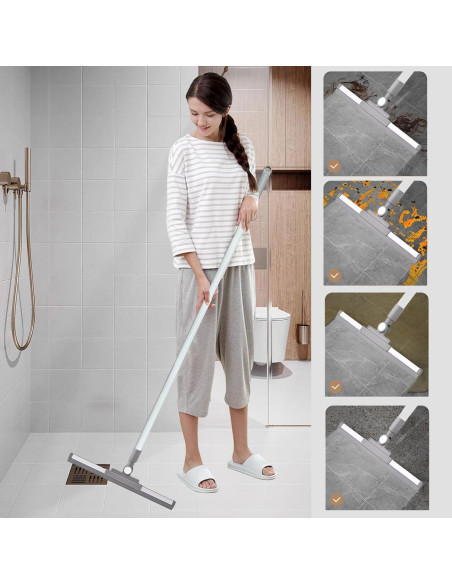 Escoba de Goma BSMstone con Mango Largo 132cm para Ducha y Ventanas