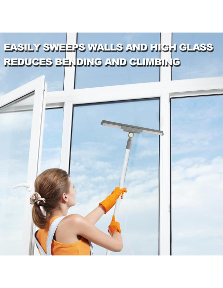 Escoba de Goma BSMstone con Mango Largo 132cm para Ducha y Ventanas