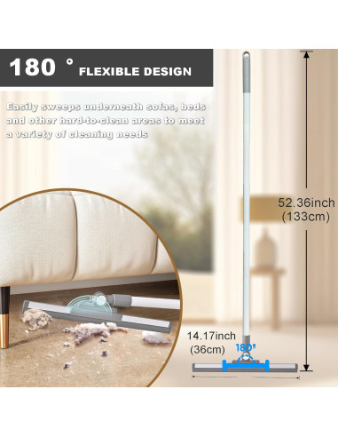 Escoba de Goma BSMstone con Mango Largo 132cm para Ducha y Ventanas