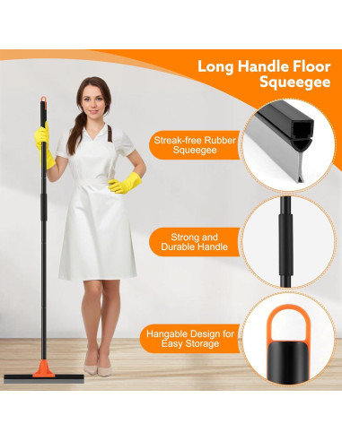 Raspador de Piso Wlich 43 cm Cuchilla Goma Mango 154 cm