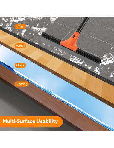 Raspador de Piso Wlich 43 cm Cuchilla Goma Mango 154 cm