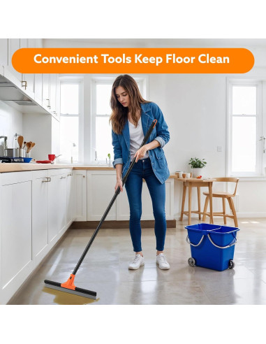 Raspador de Piso Wlich 43 cm Cuchilla Goma Mango 154 cm