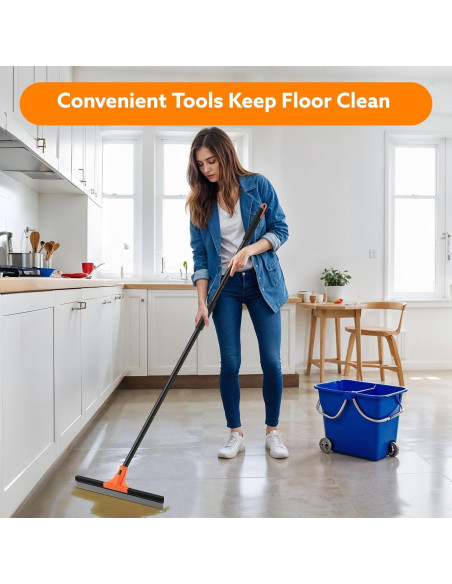 Raspador de Piso Wlich 43 cm Cuchilla Goma Mango 154 cm