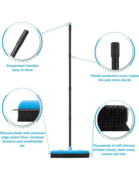 Escoba de goma KeFanta para pelo de mascotas 129,54 cm