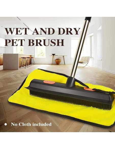 Escoba de goma para mascotas Bryquelin 124 cm ajustable