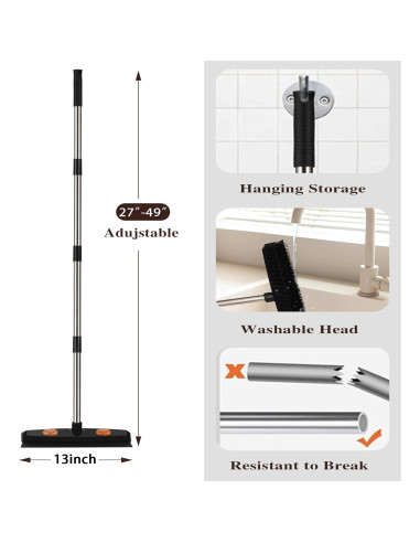 Escoba de goma para mascotas Bryquelin 124 cm ajustable