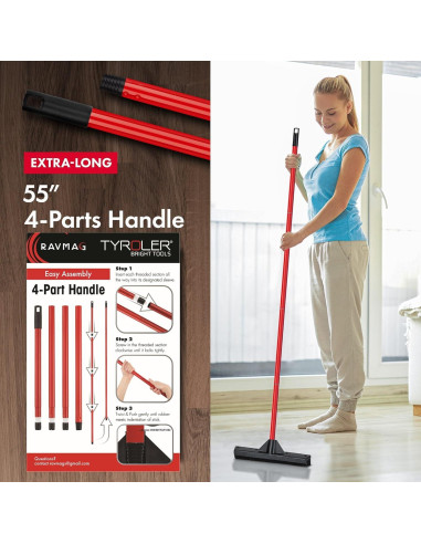 Escoba de Goma Ravmag 55" con Limpiaparabrisas Multiusos