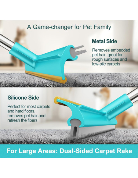 Rastrillo para Alfombra Airbee - Eliminador de Pelo Mascota 3 Pzas