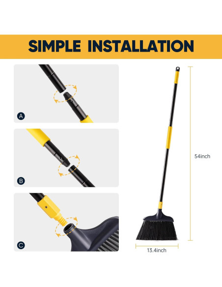 Escoba Yocada Uso Rudo 137 cm Cerdas Nylon Amarilla