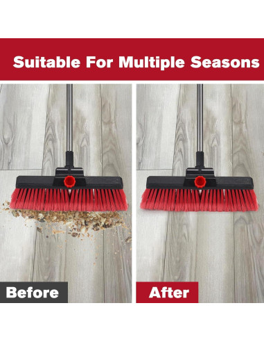 Escoba de Empuje YACASA 53" Mango Inoxidable 45,72 cm