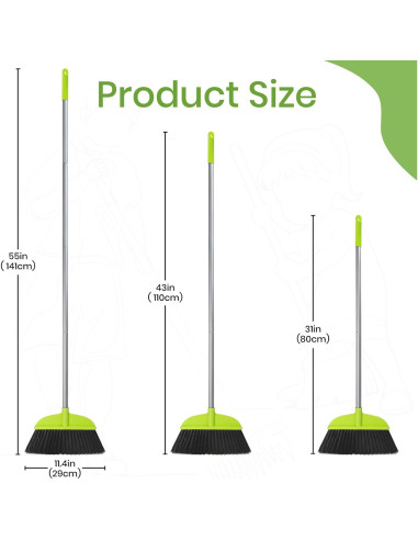 Escoba de Piso KalTell Verde 139,7 cm para Limpieza Interior
