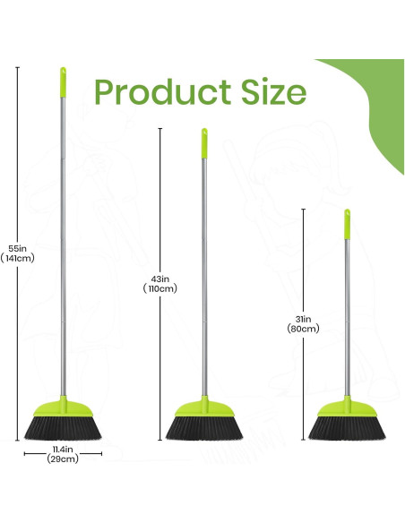 Escoba de Piso KalTell Verde 139,7 cm para Limpieza Interior